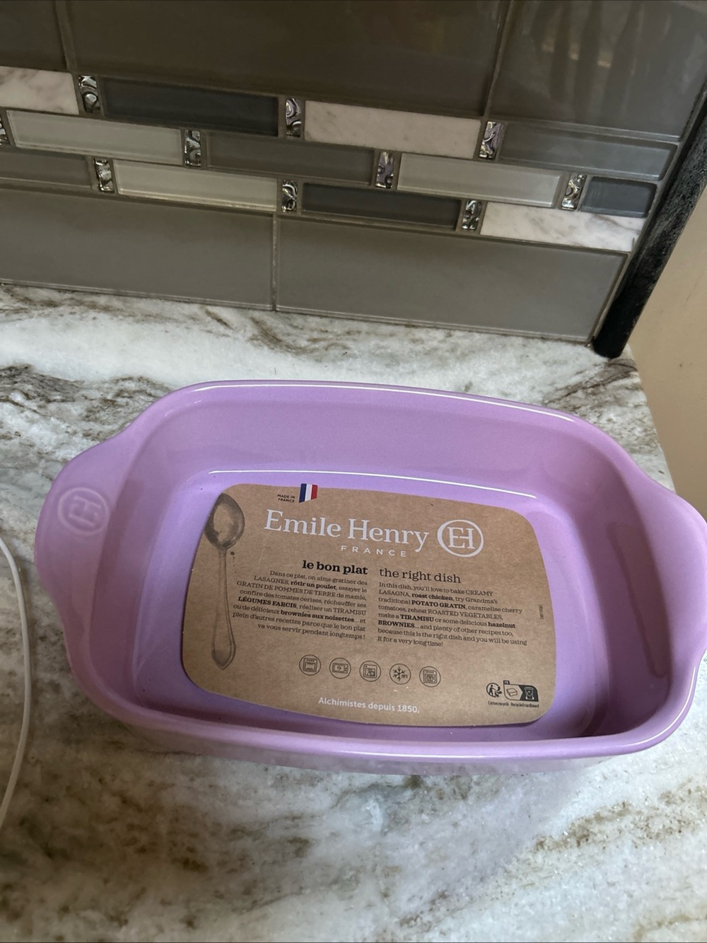 Emile Henry 8x 10 RectangleBaking Dish In Unreleased Mauve  Pink Purple France